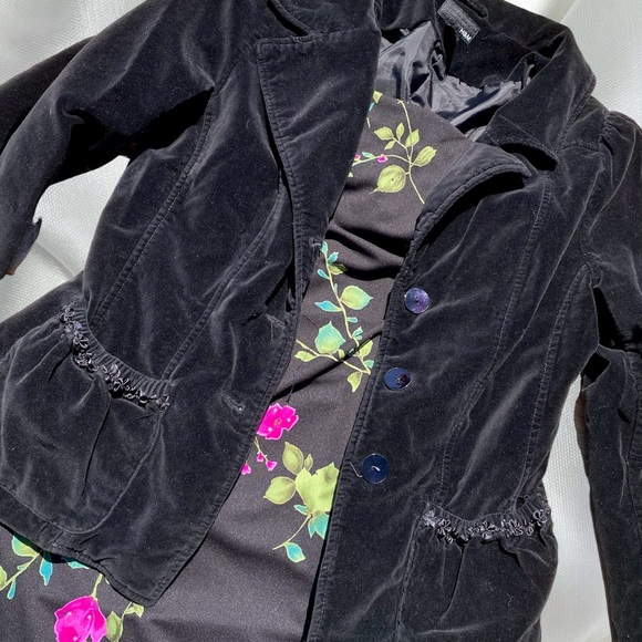 Vintage y2k dark academia velvet blazer - Picture 2 of 8
